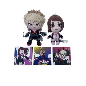 My Hero Academia Katsuki Bakugo Ochaco Uraraka Plush and Wall Pictures Set Anime